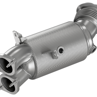 HJS Downpipe Ø76/2x60 mm BMW 135i / 335i, ECE-Euro 5